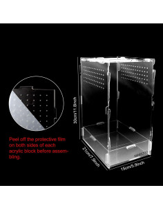 Terrario Acrílico NANEEZOO 30.48x15.24x30.48 cm para Reptiles 2