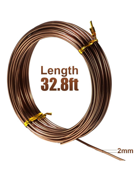 Alambre de Aluminio TecUnite 10 m x 2 mm para Joyería DIY