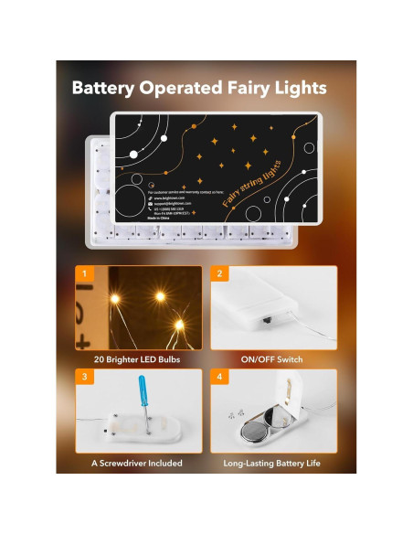 Luces de Hadas LED Brightown 12 Paquete 2.13m 20 LEDs