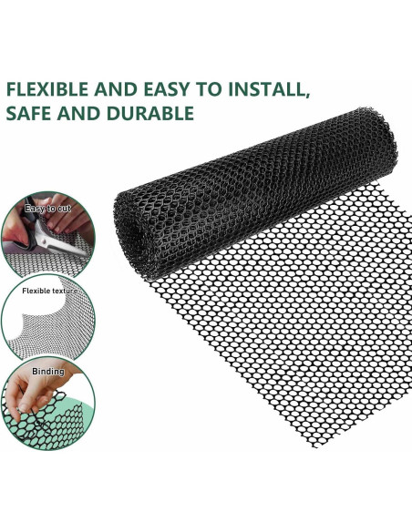 Malla de Alambre para Gallinas LIAQICHA 39.88 cm x 6.1 m Negra