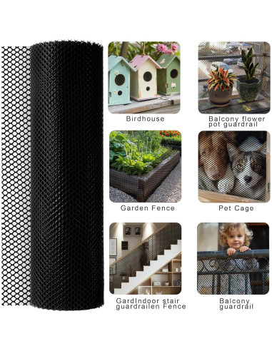 Malla de Alambre para Gallinas LIAQICHA 39.88 cm x 6.1 m Negra