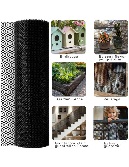 Malla de Alambre para Gallinas LIAQICHA 39.88 cm x 6.1 m Negra