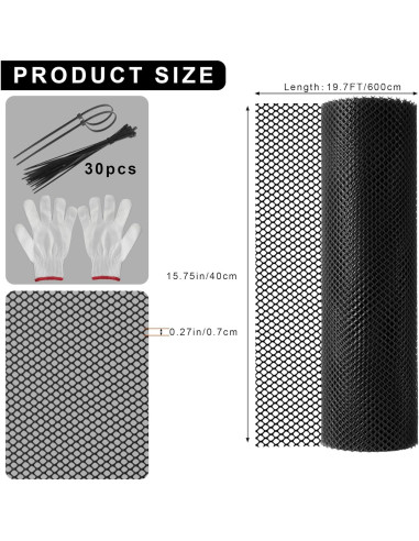 Malla de Alambre para Gallinas LIAQICHA 39.88 cm x 6.1 m Negra