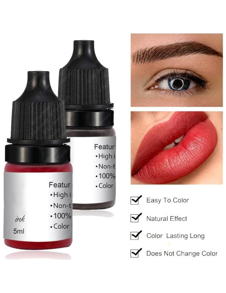 Tinta de Pigmento Permanente DuBeauty 5ml Rojo Uva para Microblading