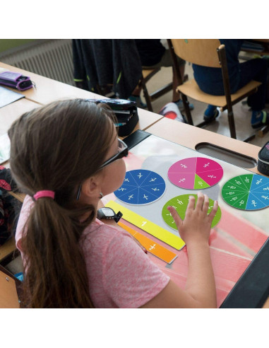 ZazzyKid Azulejos y Círculos Magnéticos de Fracciones 156pcs