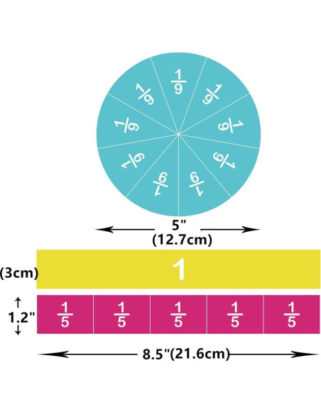ZazzyKid Azulejos y Círculos Magnéticos de Fracciones 156pcs