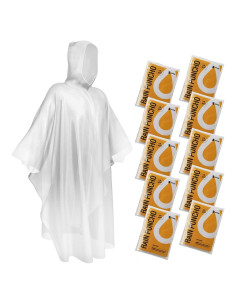 Ponchos de Lluvia Desechables SaphiRose - Paquete de 10 Adulto