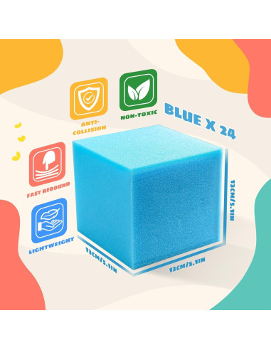 Cubos de Espuma TAYUQEE 24 PCS 12.7 cm Azul Multi-Deporte