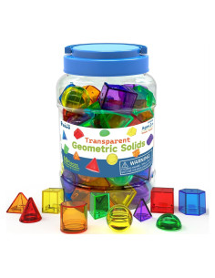 60 Piezas Sólidos Geométricos 3D para Niños - Juguete Educativo