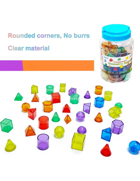 60 Piezas Sólidos Geométricos 3D para Niños - Juguete Educativo