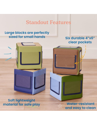 Bloques de Actividad Suaves ECR4Kids - Paquete de 4 Tonos Tierra