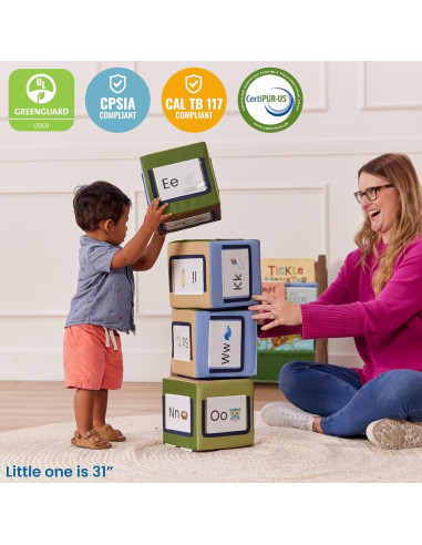 Bloques de Actividad Suaves ECR4Kids - Paquete de 4 Tonos Tierra