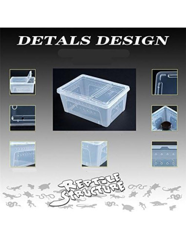Caja de Cría para Reptiles Hypeety 19x12.5x8 cm Ventilada