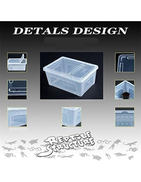 Caja de Cría para Reptiles Hypeety 19x12.5x8 cm Ventilada