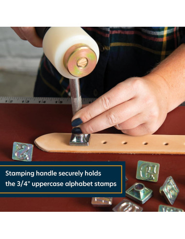 Conjunto de Sellos de Cuero Weaver Leather 19 mm Letras Mayúsculas