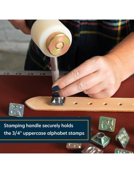 Conjunto de Sellos de Cuero Weaver Leather 19 mm Letras Mayúsculas