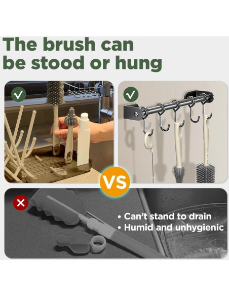 Kit de Limpieza de Botellas de Viaje VOGOGE 6 en 1