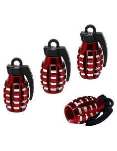 4 Tapones de Válvula de Neumático de Coche Povtii Rojo