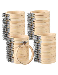 Aros de Bordado Hoteam 48 Pcs 10 cm Madera de Bambú