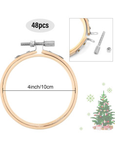 Aros de Bordado Hoteam 48 Pcs 10 cm Madera de Bambú 2