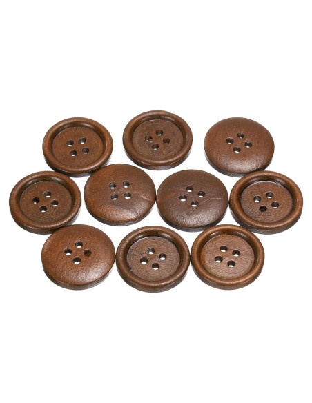 Botones de Costura de Madera HARFINGTON 10pcs 23mm Café