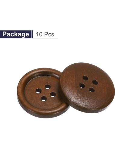 Botones de Costura de Madera HARFINGTON 10pcs 23mm Café