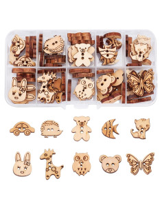 Botones de Costura de Madera Arricraft 100 Pcs Animales