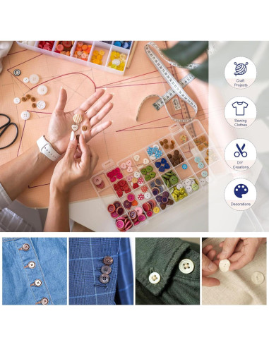 Botones de Costura de Madera HARFINGTON 10pcs 23mm Café