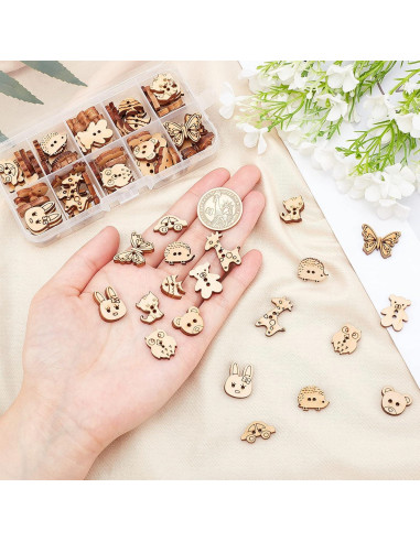 Botones de Costura de Madera Arricraft 100 Pcs Animales