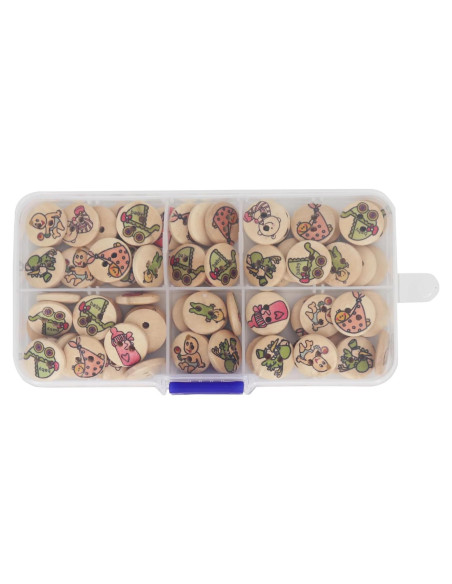 Botones de Madera LERFEY 15mm 100 Pcs Patrones Asortidos