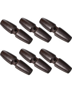Botones de Madera Ovalados MAGICLULU 20pcs Café 5.5x1.5cm 2