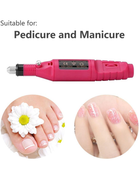 Taladro de Uñas Eléctrico Pinkiou con 12 Accesorios