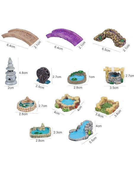 Kit de Accesorios para Jardín de Hadas ZhangyiHot Miniaturas
