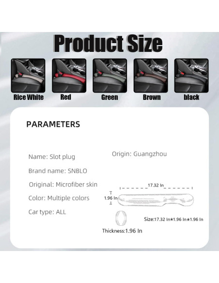 Relleno de Gaps de Asiento de Coche LKAHG 2 Pcs Cuero Microfibra