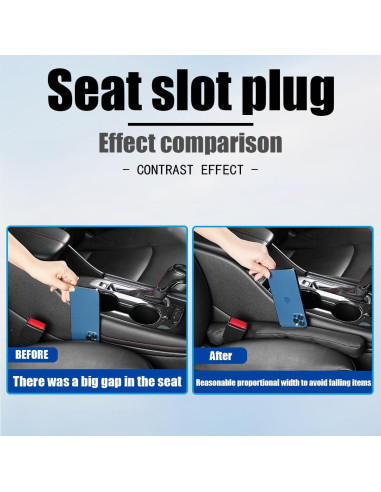 Relleno de Gaps de Asiento de Coche LKAHG 2 Pcs Cuero Microfibra