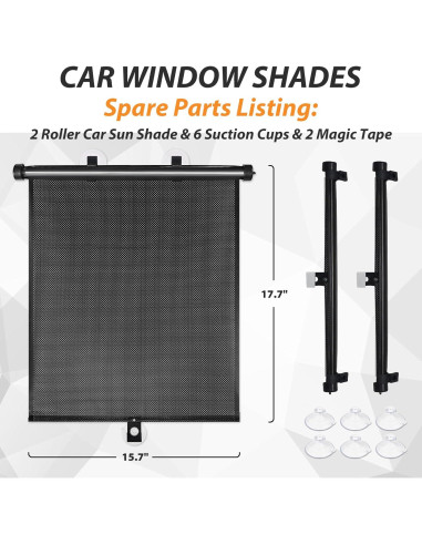 Sombrillas Retráctiles para Ventanas de Auto BOGI 2-Pack UV