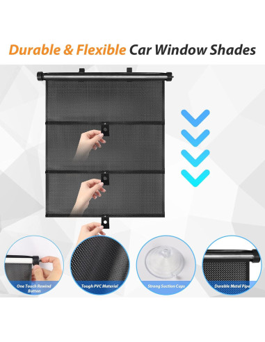 Sombrillas Retráctiles para Ventanas de Auto BOGI 2-Pack UV