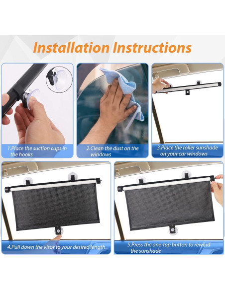 Sombrillas Retráctiles para Ventanas de Auto BOGI 2-Pack UV