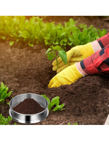 Juego de Tamiz de Suelo 3 Piezas Metal 5mm 3mm 1mm Jardinería