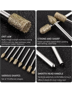 Juego de Puntas de Pulido de Diamante Shengbenhao 20 Pcs 2