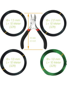 Kebinfen Kit de Alambre de Entrenamiento para Bonsai 39m 2