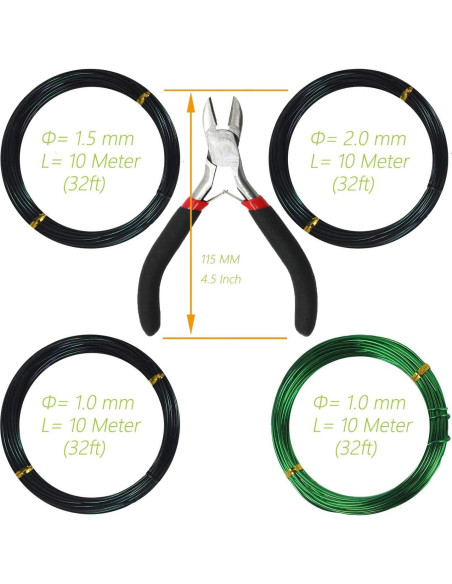Kebinfen Kit de Alambre de Entrenamiento para Bonsai 39m