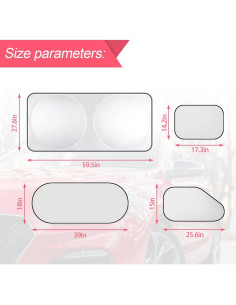 Set de 6 Sombras de Ventana LoyaForba para Auto 151.1x70.1cm 2
