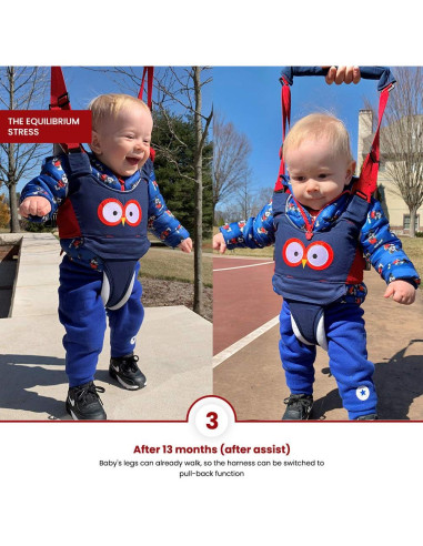 Arnés para Caminar Bebé Z9 - Cinturón Asistente Azul 7-24 Meses