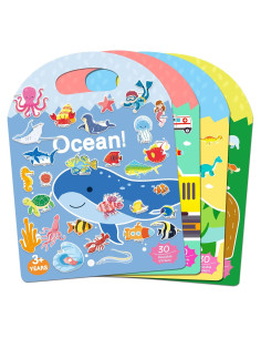 4 Juegos de Libros de Pegatinas Esponjosas iGetooy 3D para Niños