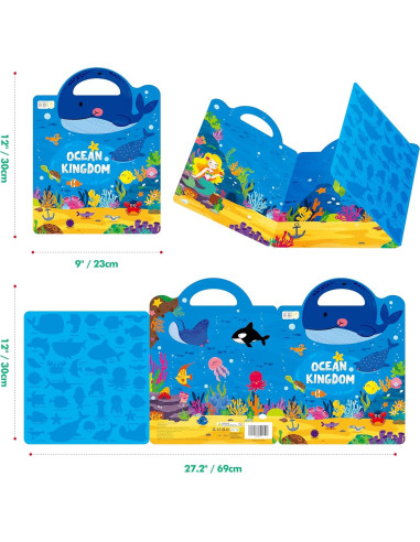 Libro de Pegatinas de Gel Hebayy 36 Animales Marinos Reutilizables