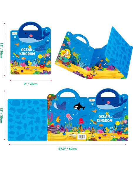 Libro de Pegatinas de Gel Hebayy 36 Animales Marinos Reutilizables