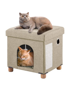 Casa para Gatos Plegable Zhiyaqingmu con Rascador y Pelota 37 cm