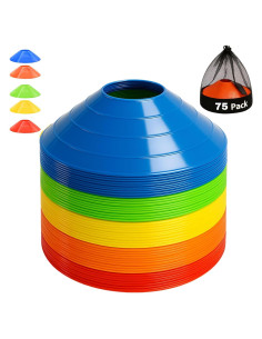 75 Conos de Entrenamiento de Fútbol MMOutlets con Bolsa y Soporte
