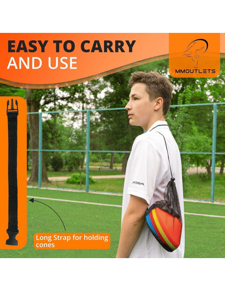 75 Conos de Entrenamiento de Fútbol MMOutlets con Bolsa y Soporte